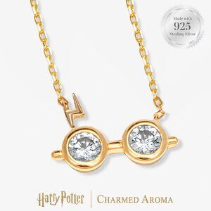 Official Harry Potter Glasses Gold Necklace, 925 Sterling Silver 10k Gold
